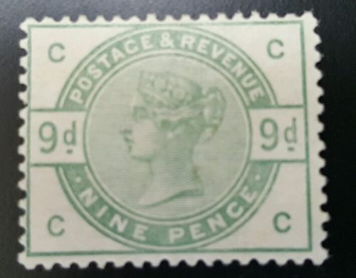QV GB 188384 SG195 9d dull green cc MINT stamp CV 1250 