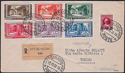 Vatican 5560  40 on Registered Cover to Torino signed Bolaffi