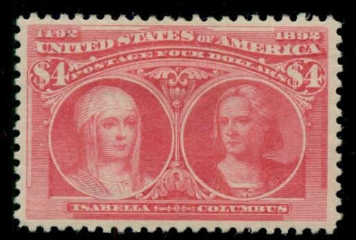 US 244 400 Columbian og LH VF Miller certificate exceptional stamp