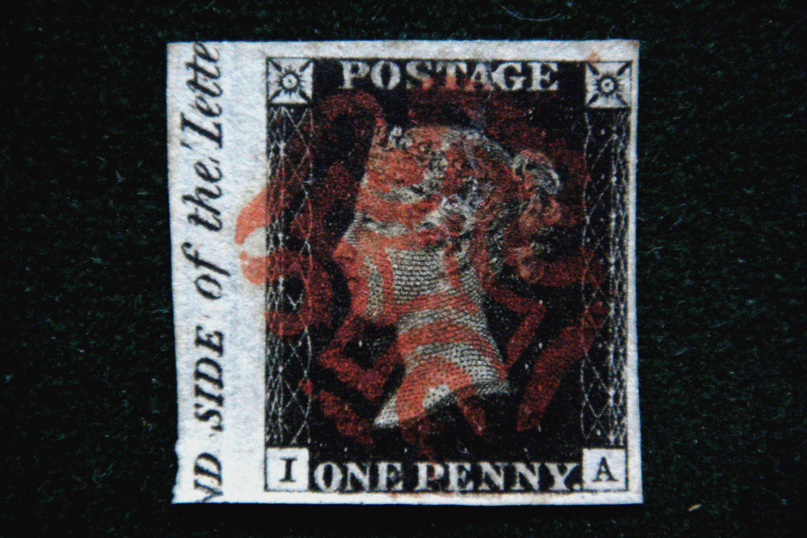 GB MiNr 1 b Pl 8 IA Penny Black ideal gestempeltes LuxusRandstck VFU