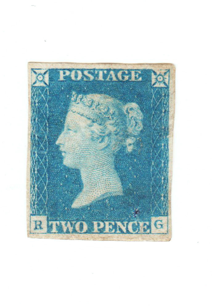 GB QV 1840 SG6 2d Pale Blue Plate 2 Mint Mounted 4 good margins Cat 40000 RG