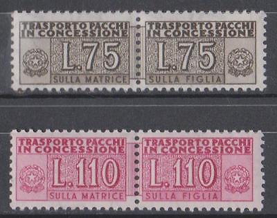 195581 ITALIA REPUBBLICA ALTI VALORI DELLA SERIE PACCHI IN CONCESSIONE MNH