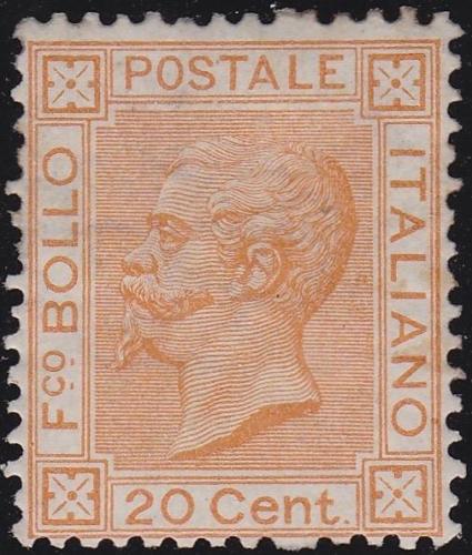 ITALY 1877 VEII 20c ocher orange  MH  Signed  RARE G74601