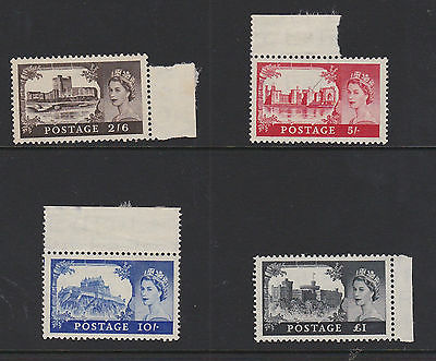 GREAT BRITAIN  ELIZABETH II HIGH VALUE CASTLES MINT SET 1955  