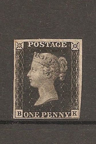 GB penny black mint clean colour BK sg2 fine margins rare HCV