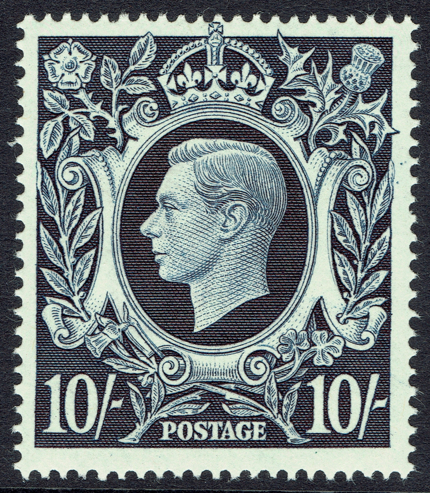 GB KGVI SG478  10s DARK BLUE  1939 ARMS HIGH VALUE  UM MINT MNH  Sc 251