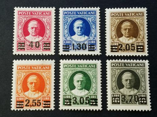 Vatican City 1934 provisional surcharged set MINT LH OG VF OG signed twice 685