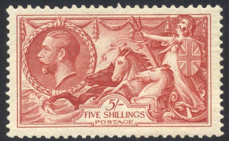 GB 1934 GV Reengraved Seahorse NH 5 SG N74 SG 451 Cat 425