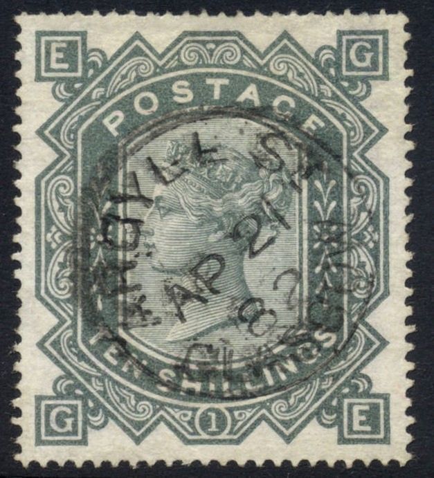 GB 186783 QV Pl 1 Used 10 SG 128 Cat 3200