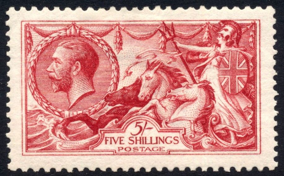 GB 1913 GV Waterlow Seahorses NH 5 SG N661 SG 401 Cat 1300