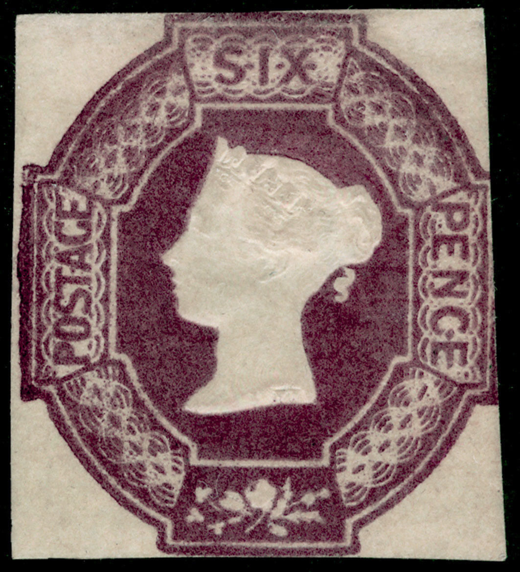 Sg60 6d purple CUT SQUARE M MINT Cat 18000 WMK INVERTED  REVERSED