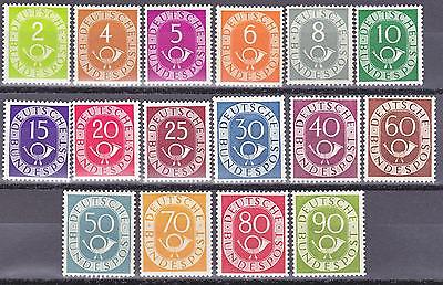 Germany 67085 MVLH Posthorn Numeral Set from 1951 80 pf Fault top right