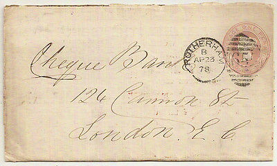 GB 1878 FINE USED ADVERTISING STAMPED ENV CO QV 1d POSTAL STATIONERY COVER