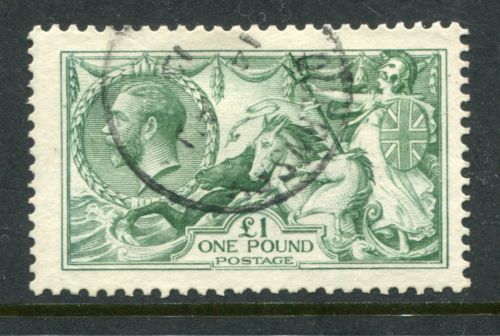 GB 1913 KGV SEAHORSE  POUND SG403 Fine used Stamp cat 1400