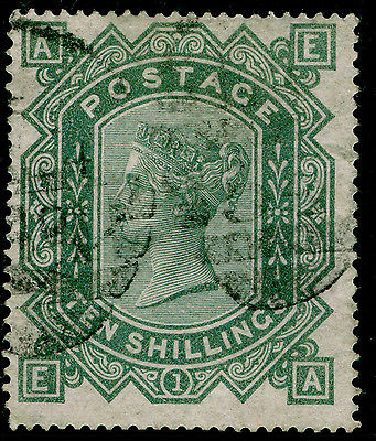 Sg128 SCARCE 10s greenish grey good used Cat 3200 WMK MALTESE CROSS EA