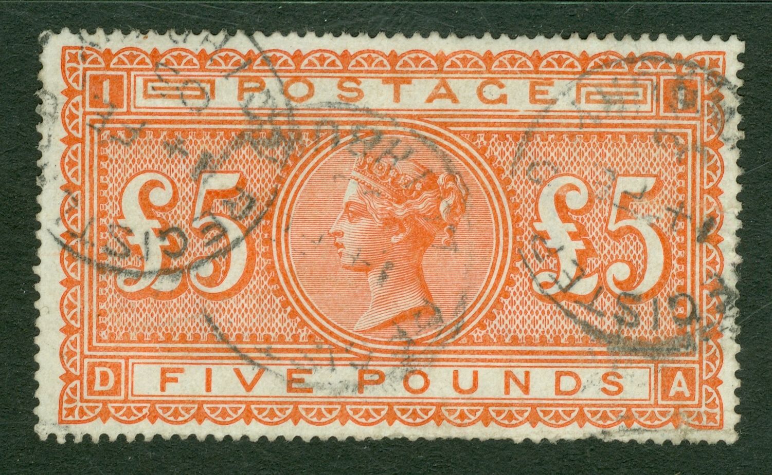 SG 137 5 orange Fine used Nice deep colour  good centring Odd perf faults