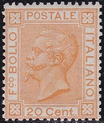 ITALY 1877 VEII 20c  MNH Fresh  XF quality  Rare  Signed G78691