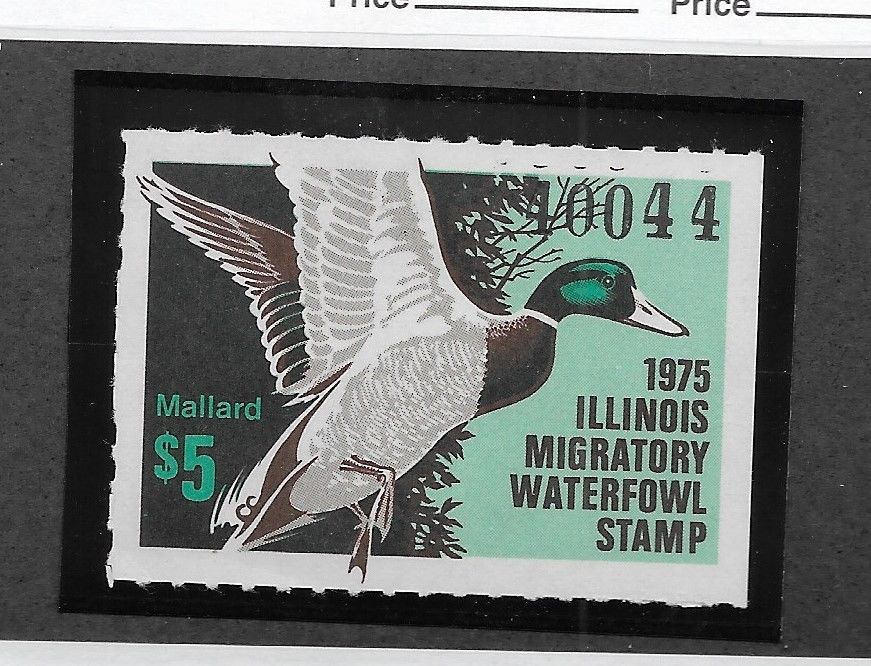 US Illinois 1 state Duck Stamp 1975 5 Mallard mint never hinged scarce