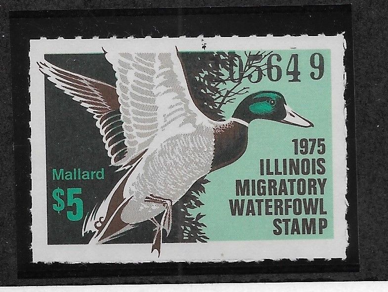 US Illinois 1 state Duck Stamp 1975 5 Mallard mint never hinged scarce