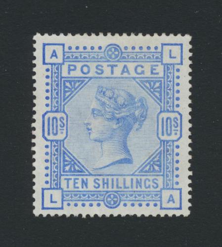 GB 1884 QV 10sh SUPERB CENTERING VF VERY LIGHTLY HINGED OG SG183 CAT 2250