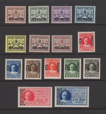 Vatican 1931 Complete Parcel Post Set  OG MNH  SC Q1Q15  Cats 16000