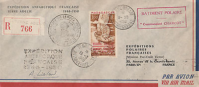 French Antarctic FSAT TAAF Adelieland 1949 1950 Charcot registered error date