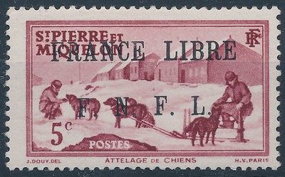 10430 ST PIERRE ET MIQUELON MH OVPT FRANCE LIBRE SIGNED BRUN CV HIGH 