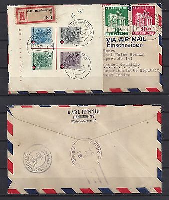 FRANCE WURTTEMBERG Bloc 1 sur Lettre HAMBURG 19491950