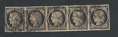 N3 BANDE DE 5 DU 5 JANVIER 1849 CAD TYPE 15 TOUL MEURTHE TIMBRE STAMP FRANCE