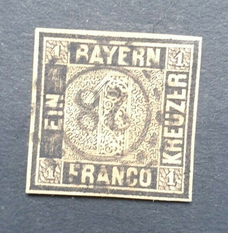 CLASSIC 1 KREUZER NR 1 BAYERN VF USED GERMANY DEUTSCHLAND WK1512 099