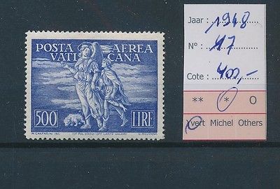 LF47164 Vatican 1948 air mail 500L  stamp MH cv 400
