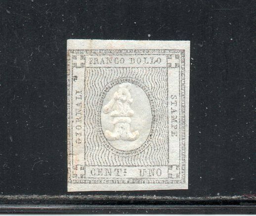 1861 ITALY SARDINIA SA 19ca 1c GRIGIO BRUNASTRO CHIARISSIMO 2632500