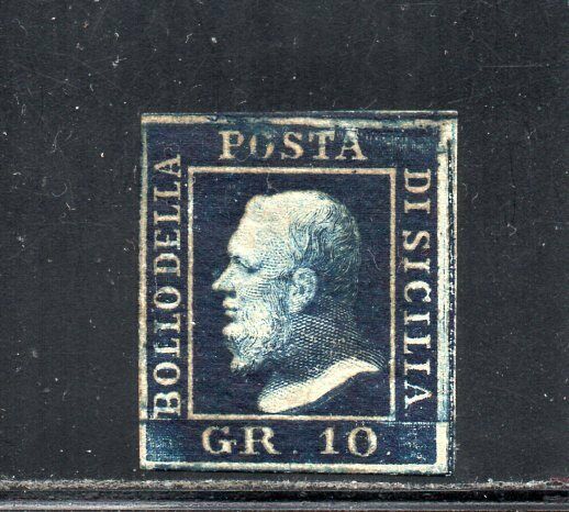 1859 ITALY SICILY SA 12a RITOCCO N1 VARIETY MINT CV 2730000