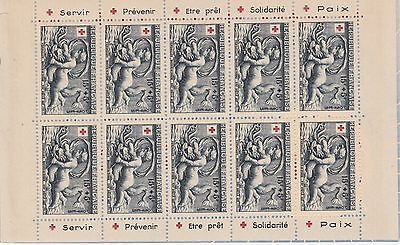 timbres france 1 carnet croix rouge 1952 cote 550