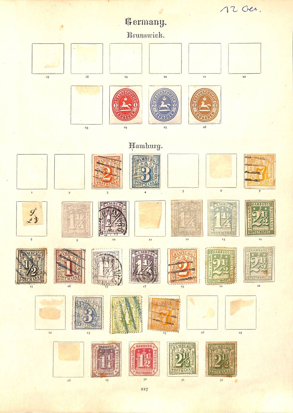 OP6628 Germany lot of stamps on 12 pages