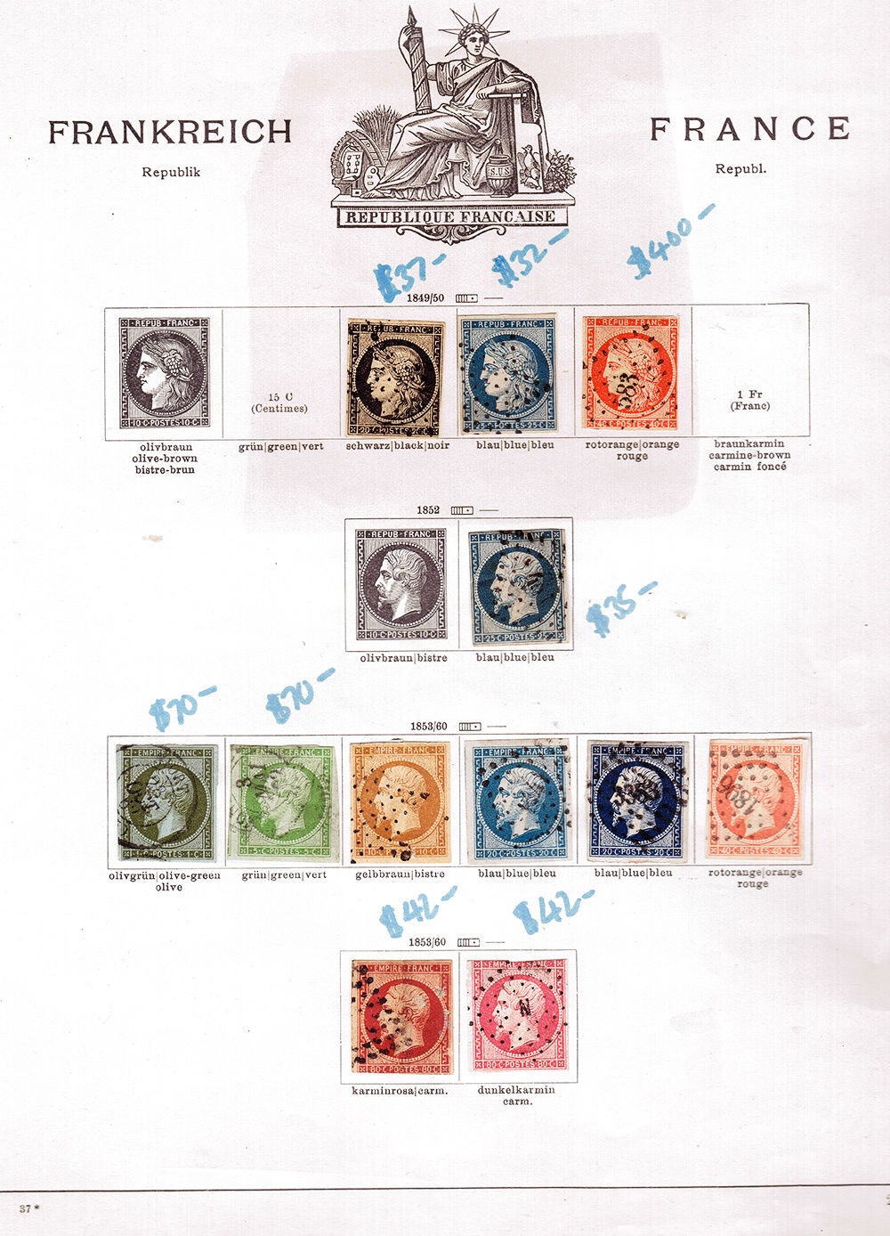 France  pre 1936 on13 Schaubek pages