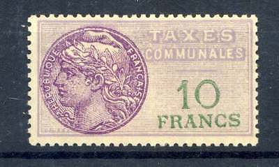 FRANCE Fiscaux Rare 10 Fr Taxe Communale no4 Neuf  YT  Eur 120000