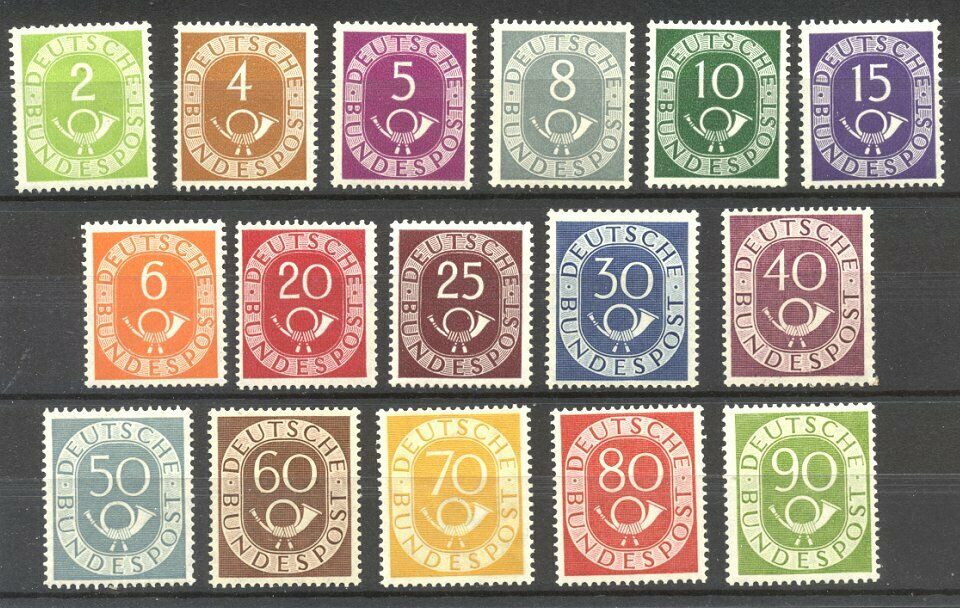 GERMANY 67085 MInt NH  1951 Posthorn Set 1700