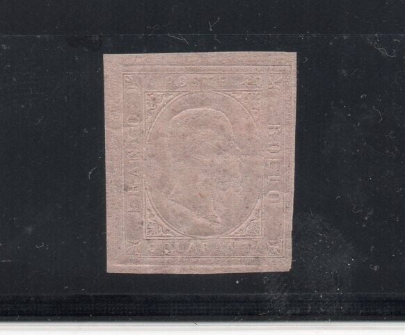 1853 ITALY SARDINIA SA6a 40c ROSA MINT 4100000 MAJOR RARITY WOW