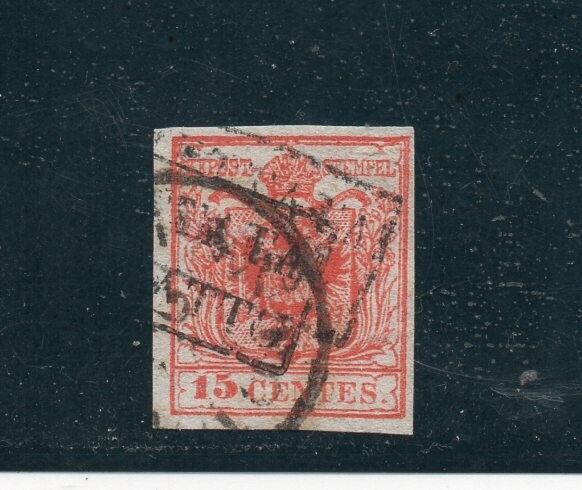 1852 ITALY LOMBARDYVENETIA SA6a DISINFETTATAPERCONTATTO PMK 1480000