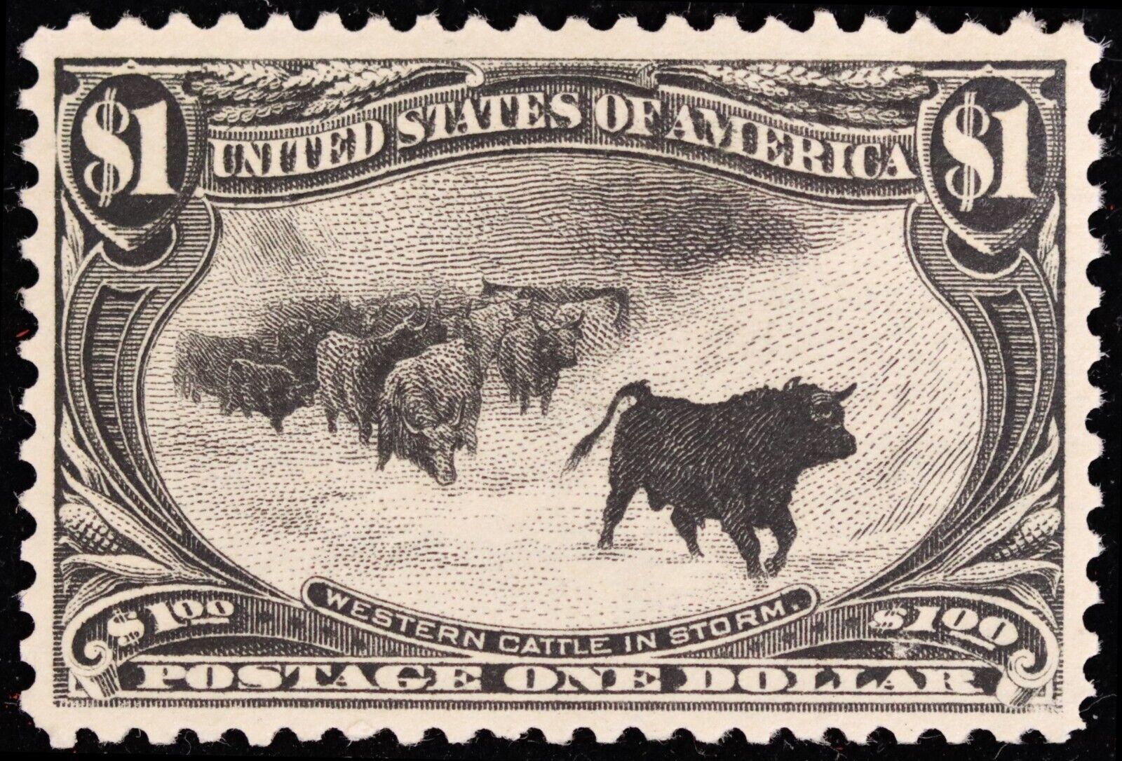 1898 US SCOTT 292 1 Trans Mississippi  Mint OGHinged  Fantastic Stamp