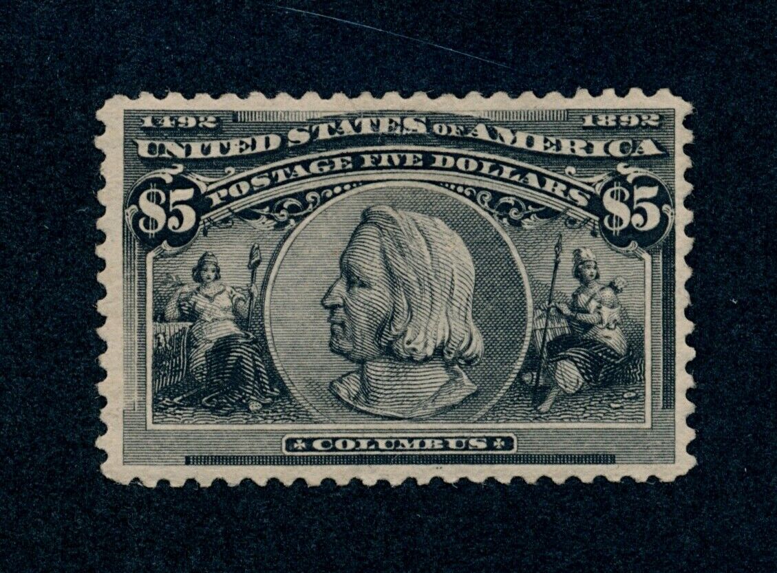 drbobstamps US Scott 245 Mint Disturbed Gum 5 Columbian Stamp