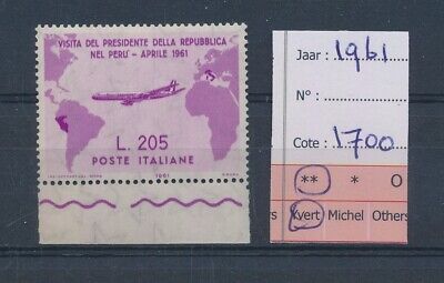 LR16769 Italy 1961 president visit 205L airplanes edges MNH cv 1700 EUR