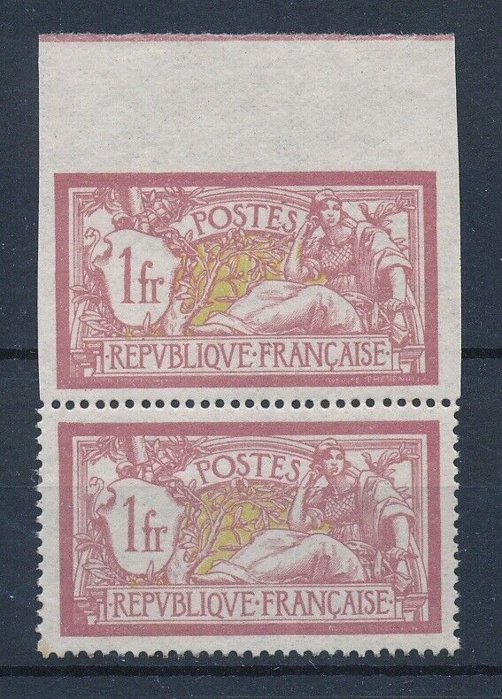 58967 France 1900 Rare perfimperf Pair MNH VF signed Calves stamps 1100