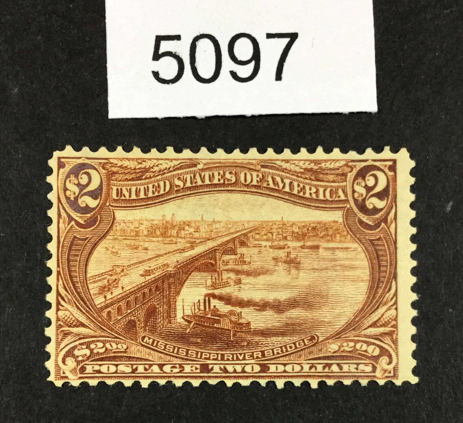 MOMEN US STAMPS  293 2 TRANSMISS MINT OG LH FRESH 1900  LOT 5097